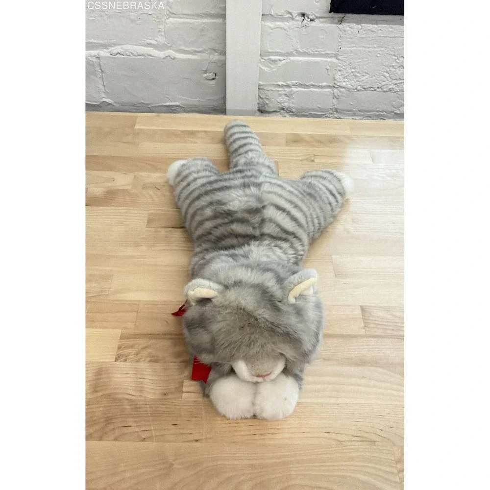 Ty Classic Grey Tabby Cat Plush Silver 22 Inch Stuffed Animal 1999 Vintage